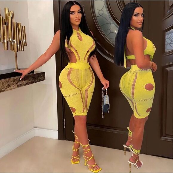 Yellow Cutout Jumpsuit - Picture 3 of 8